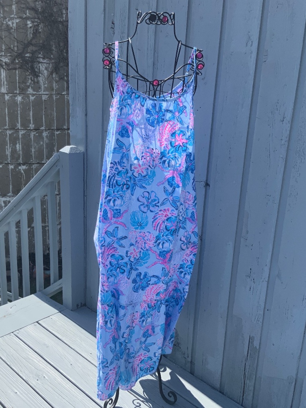 Lilly Pulitzer Amerie Linen Midi Dress Multi Bahamas Beachcomber (Size M) NWT